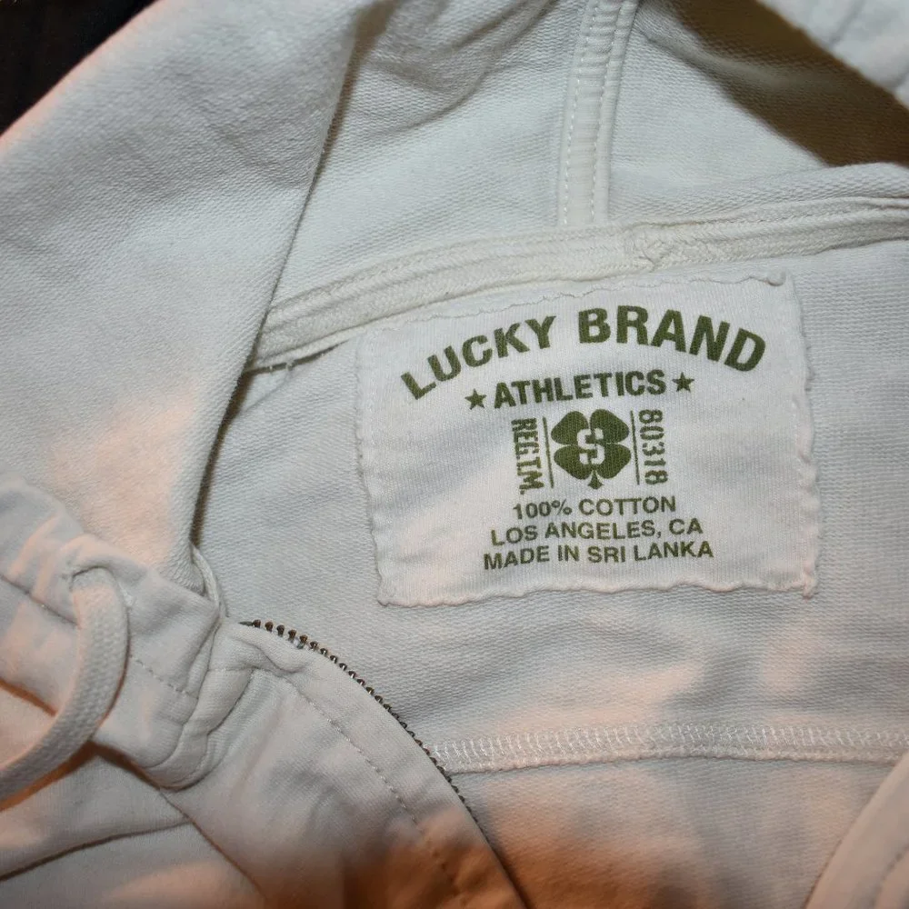 Lucky Brand White Hoodie Sweater Clover - Picture 4 of 4
